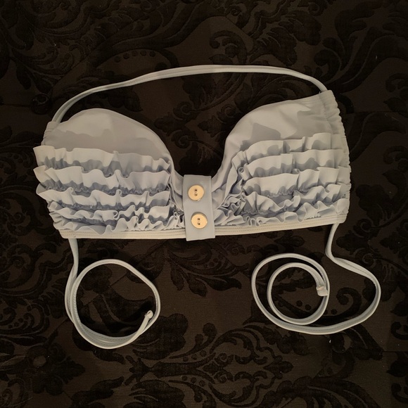 Ruffled Blue Bikini Top 👙 - Picture 1 of 1